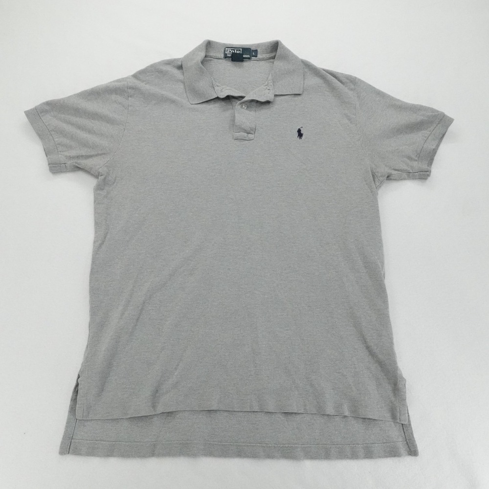 Polo Ralph Lauren Polo Shirt Mens Large Gray Pony Classic Casual Preppy Cotton